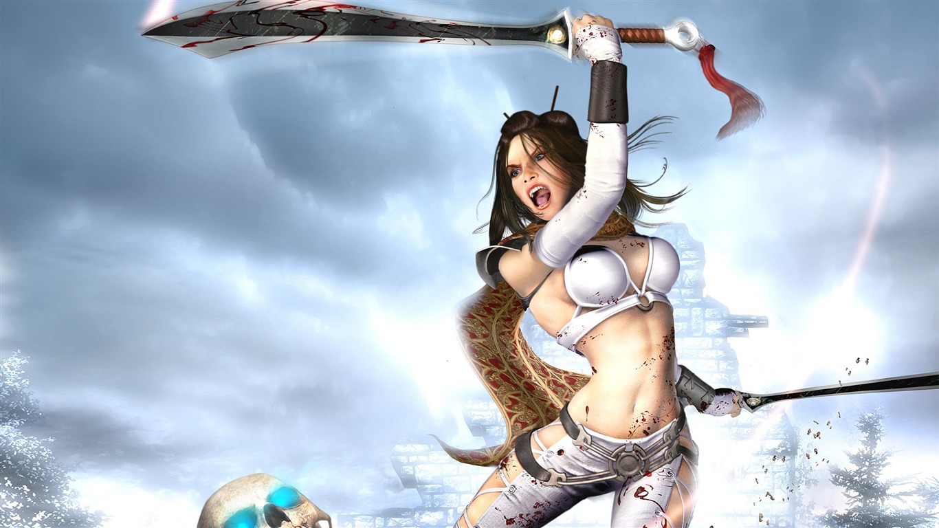 1080 Games Women CG wallpapers (3) #11 - 1366x768