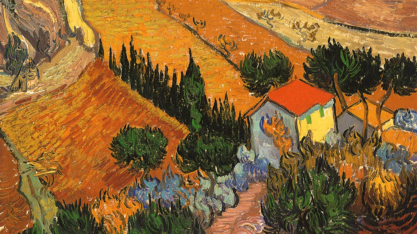 Vincent Van Gogh malování tapetu (2) #9 - 1366x768