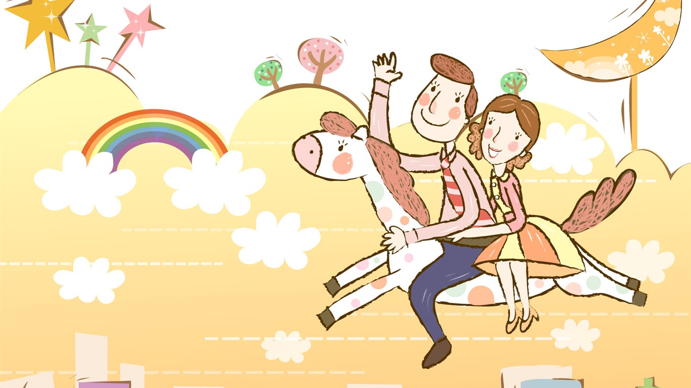 Vector happy home wallpapers #23 - 1366x768