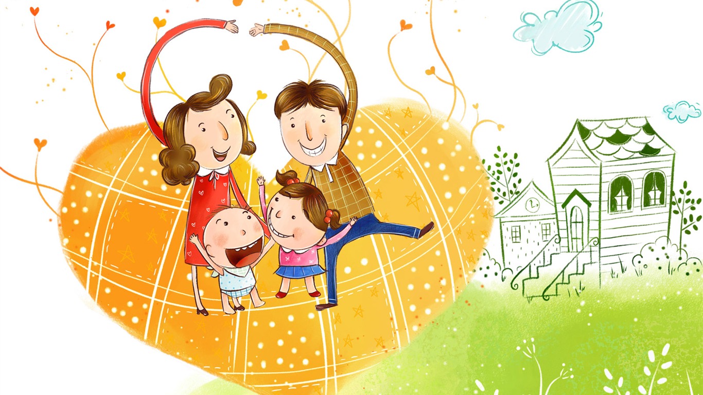 Vector happy home wallpapers #33 - 1366x768