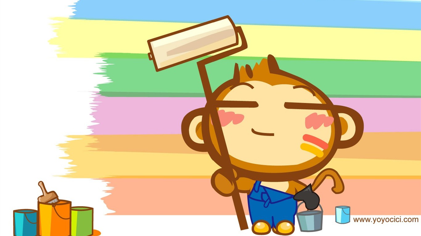 Yau chichotat opice wallpaper #4 - 1366x768