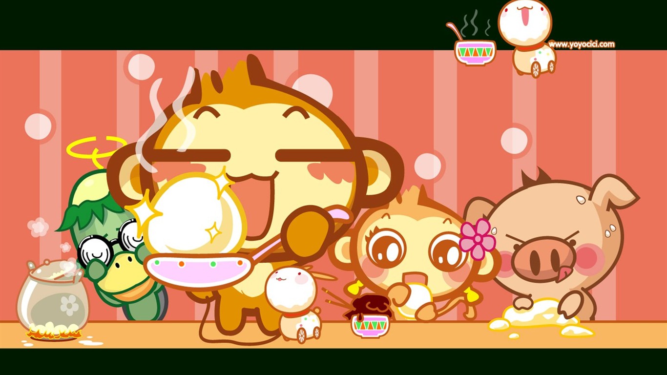 Yau giggle monkey wallpaper #15 - 1366x768