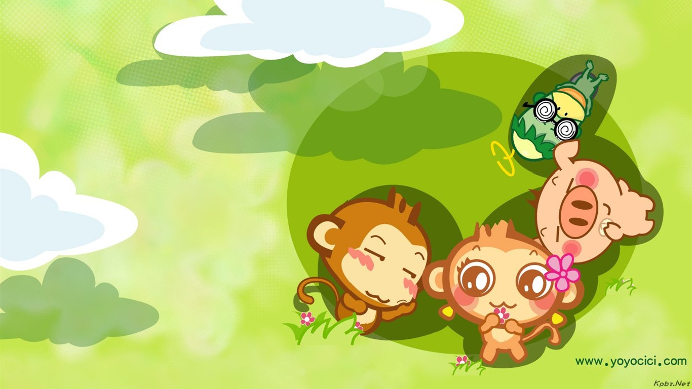 Yau giggle monkey wallpaper #22 - 1366x768