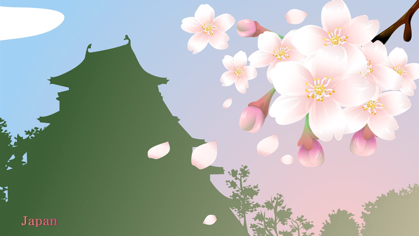 State and Flowers wallpaper (1) #15 - 1366x768