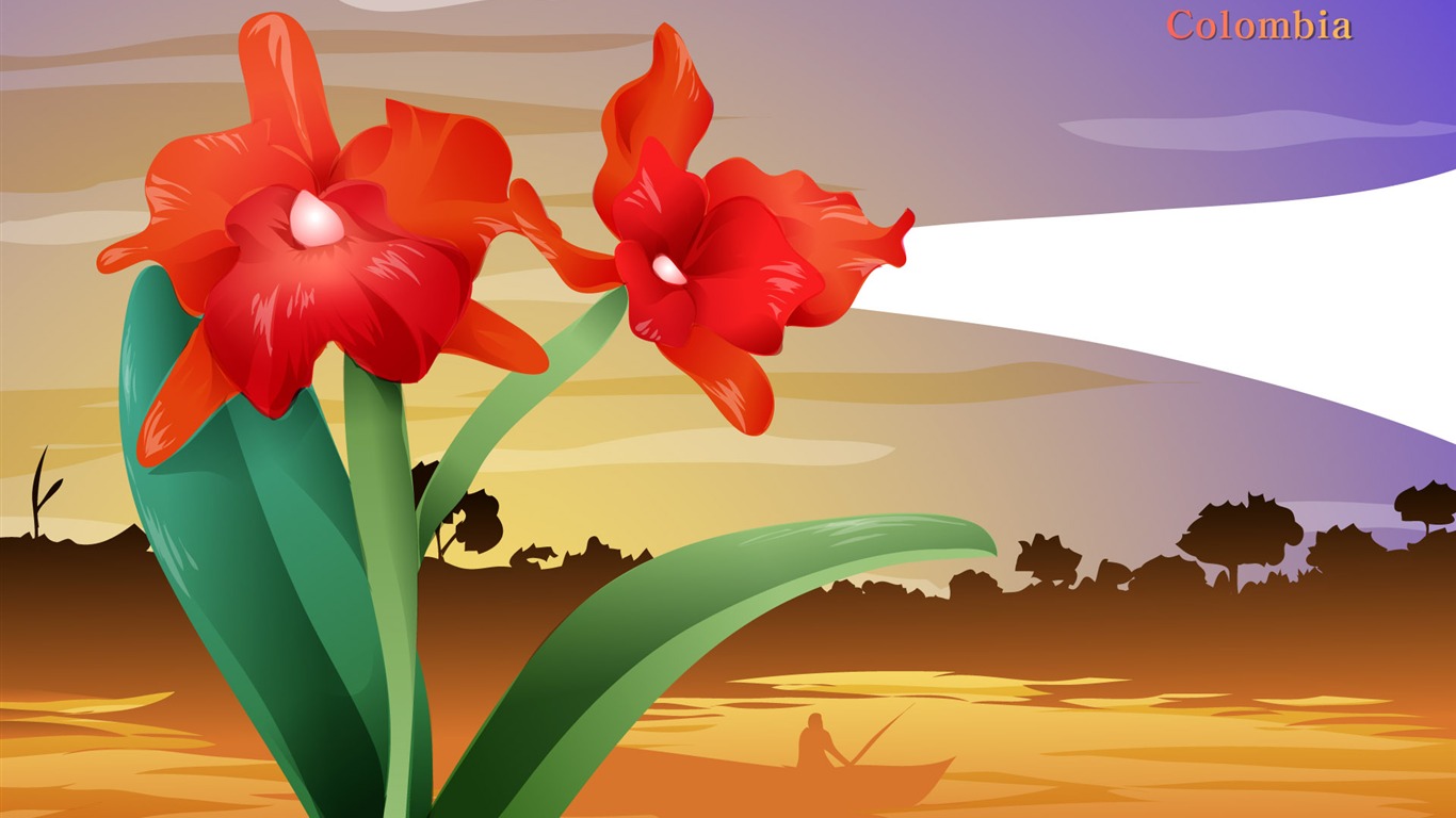 國家與鮮花 壁紙(一) #16 - 1366x768