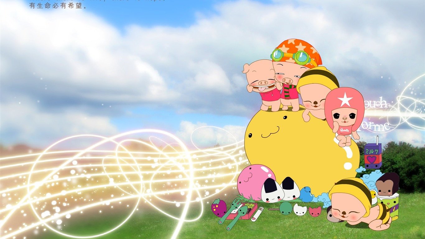 畢加豬愛與夢飛行壁紙 #13 - 1366x768