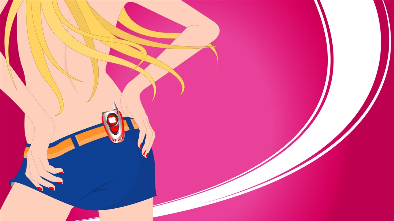 Vector urban women wallpaper (1) #9 - 1366x768