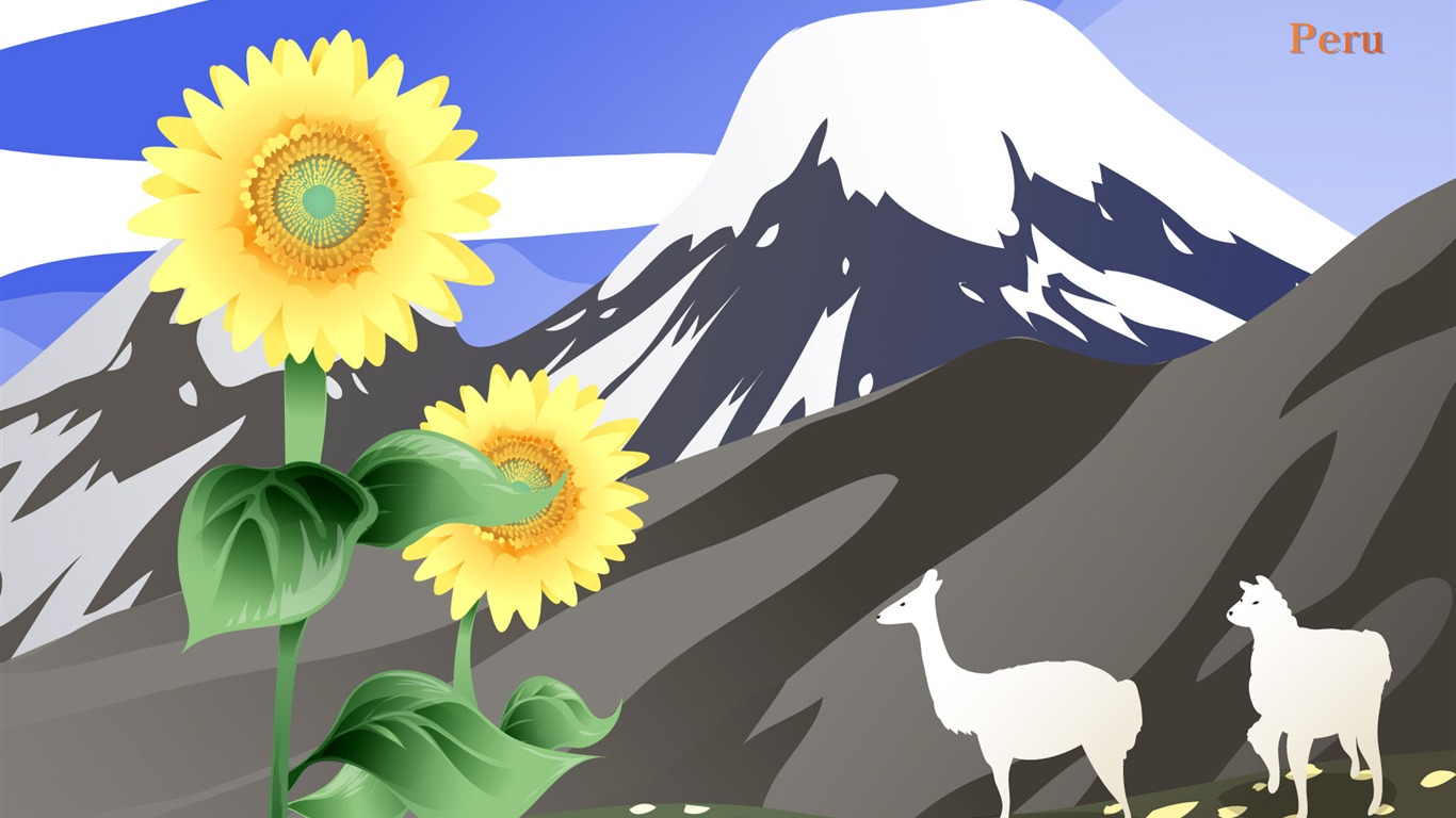 國家與鮮花 壁紙(二) #13 - 1366x768