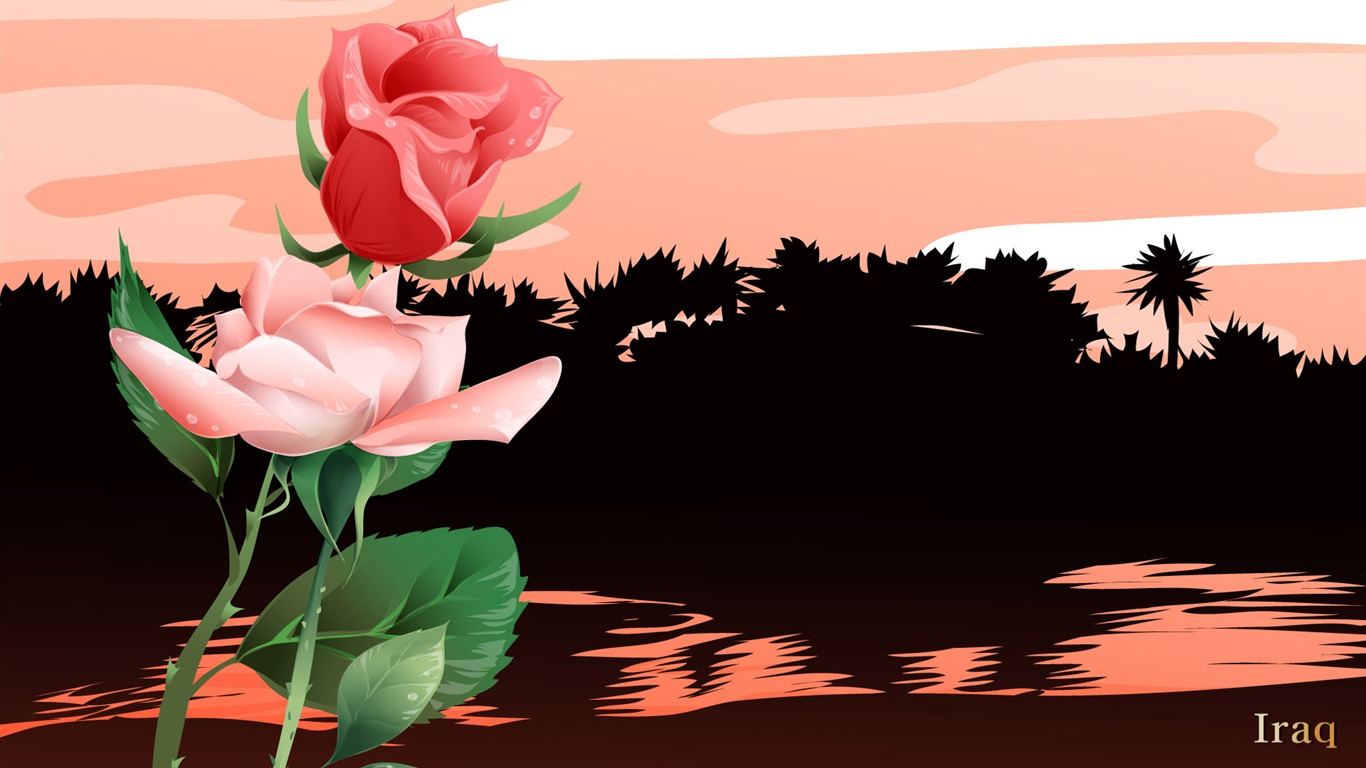 國家與鮮花 壁紙(二) #20 - 1366x768
