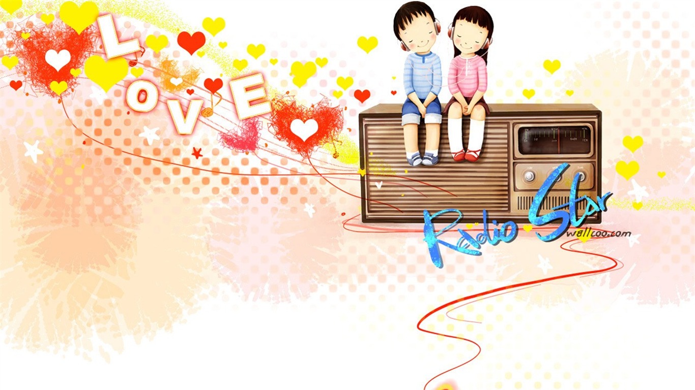 Webjong warm and sweet little couples illustrator #1 - 1366x768