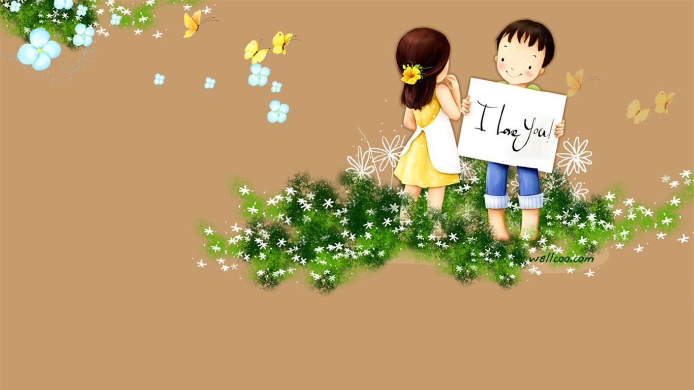 Webjong warm and sweet little couples illustrator #4 - 1366x768