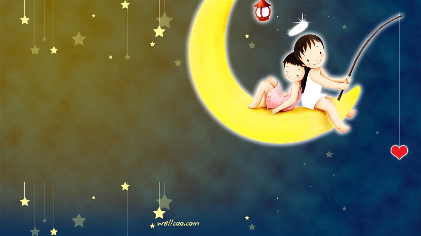 Webjong warm and sweet little couples illustrator #5 - 1366x768