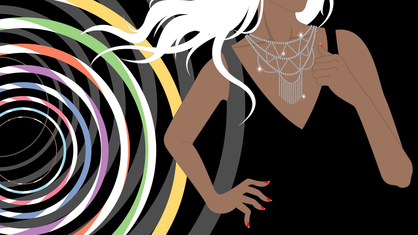 Vector Wallpaper femmes urbaines (2) #11 - 1366x768