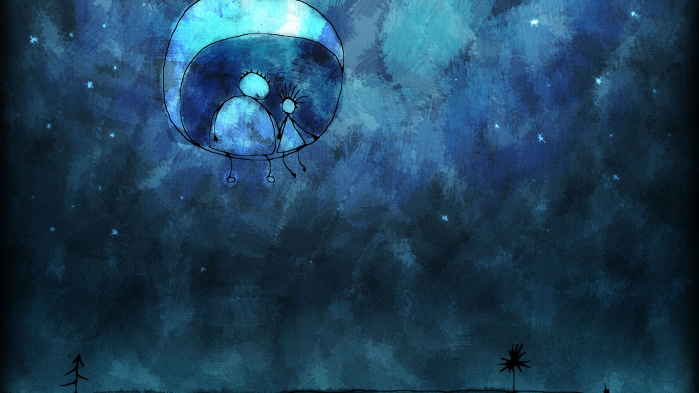 Vlads月亮主题壁纸4 - 1366x768