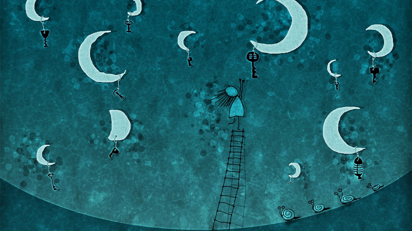 Vlads moon téma wallpaper #21 - 1366x768