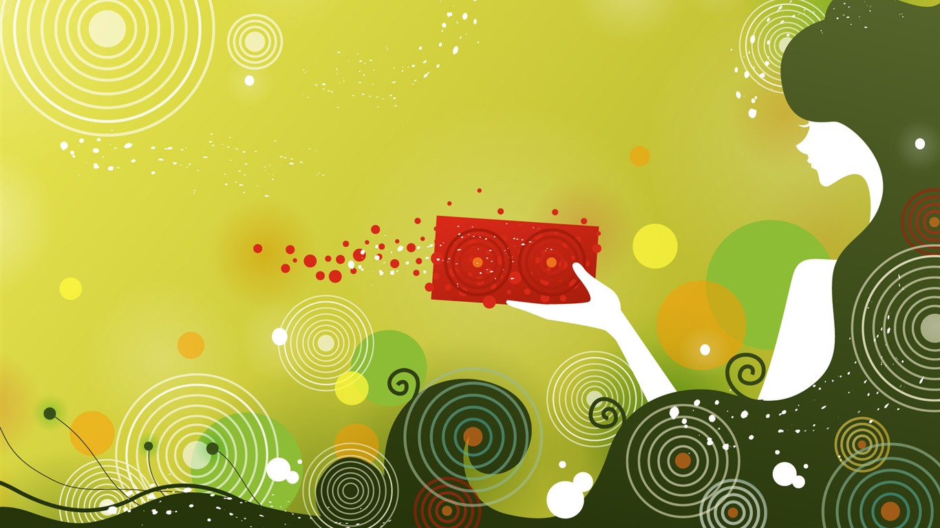 Vector happy childhood Wallpaper (7) #5 - 1366x768