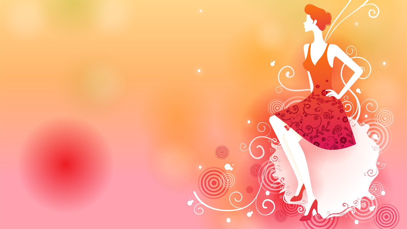 矢量女人花壁紙專輯(七) #15 - 1366x768