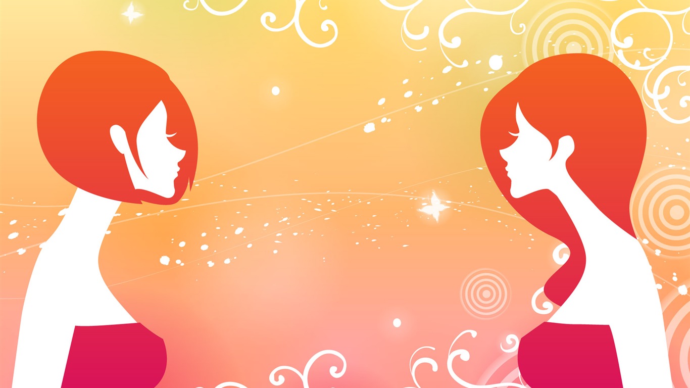 矢量女人花壁紙專輯(七) #16 - 1366x768