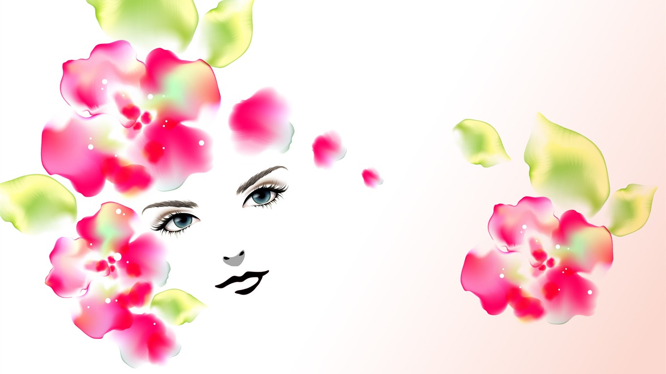 矢量女人花壁紙專輯(七) #17 - 1366x768