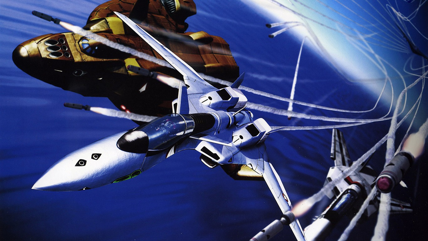 Fond d'écran de combat Macross (2) #1 - 1366x768