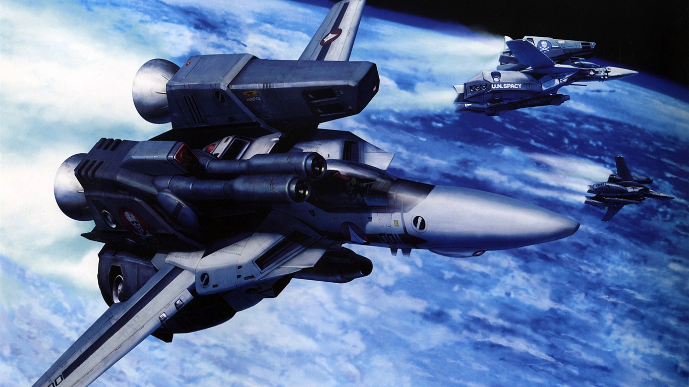 Fond d'écran de combat Macross (2) #3 - 1366x768