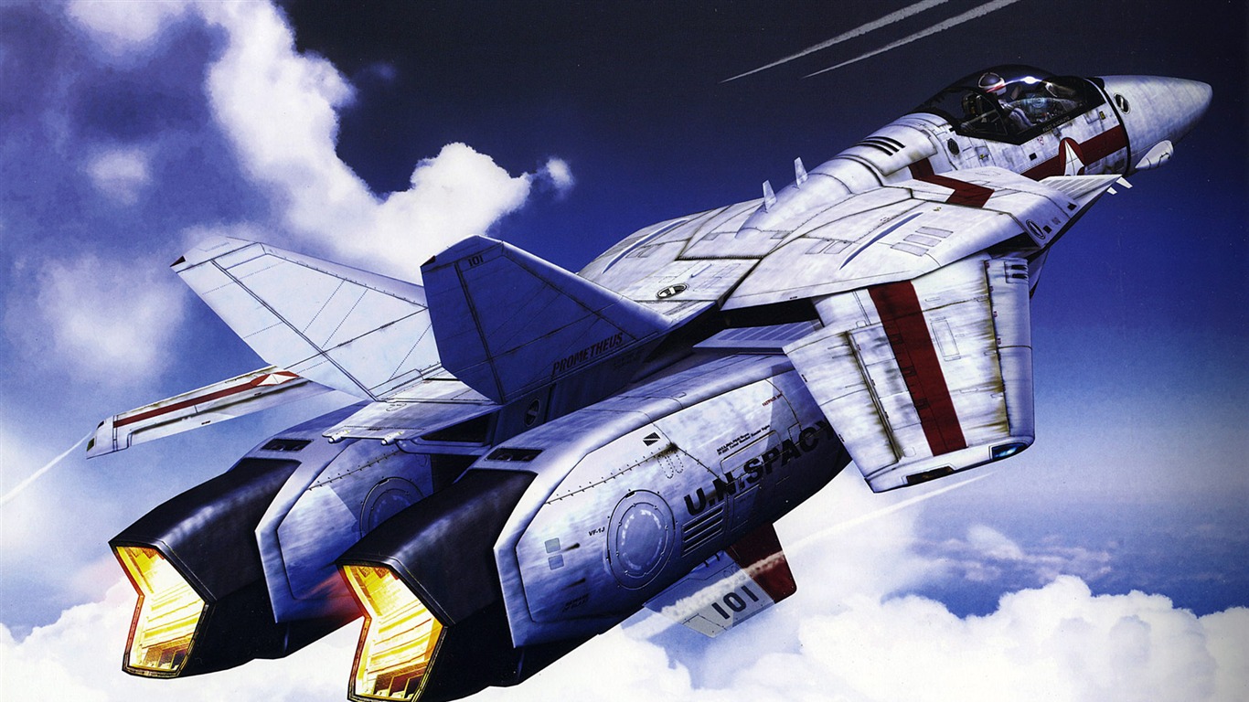 Macross fondo de pantalla de combate (2) #5 - 1366x768