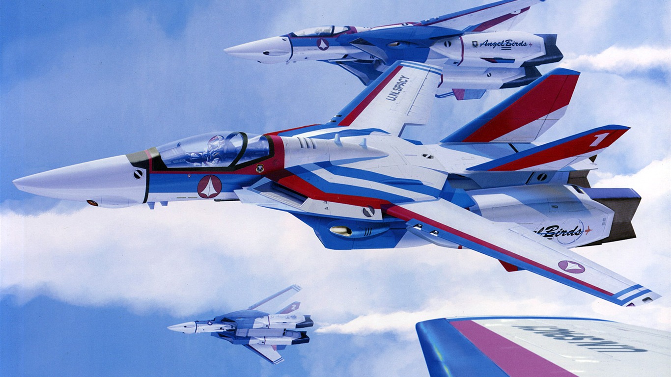 Macross fondo de pantalla de combate (2) #12 - 1366x768