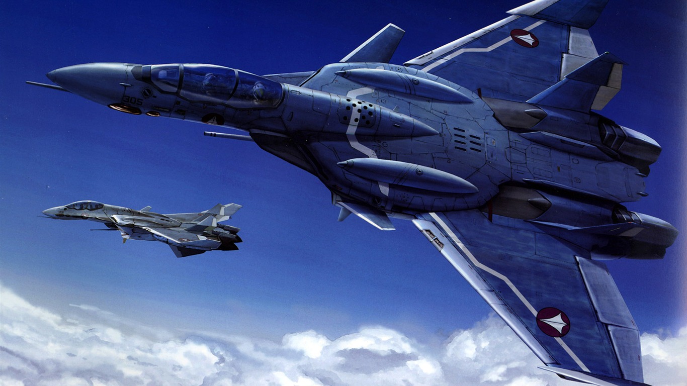 Fond d'écran de combat Macross (2) #14 - 1366x768