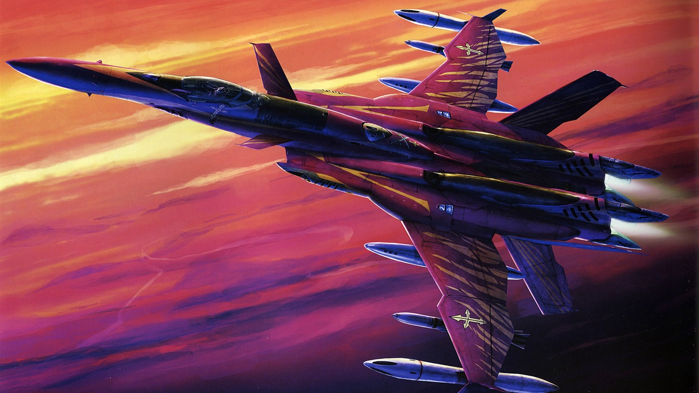 Macross fondo de pantalla de combate (2) #15 - 1366x768