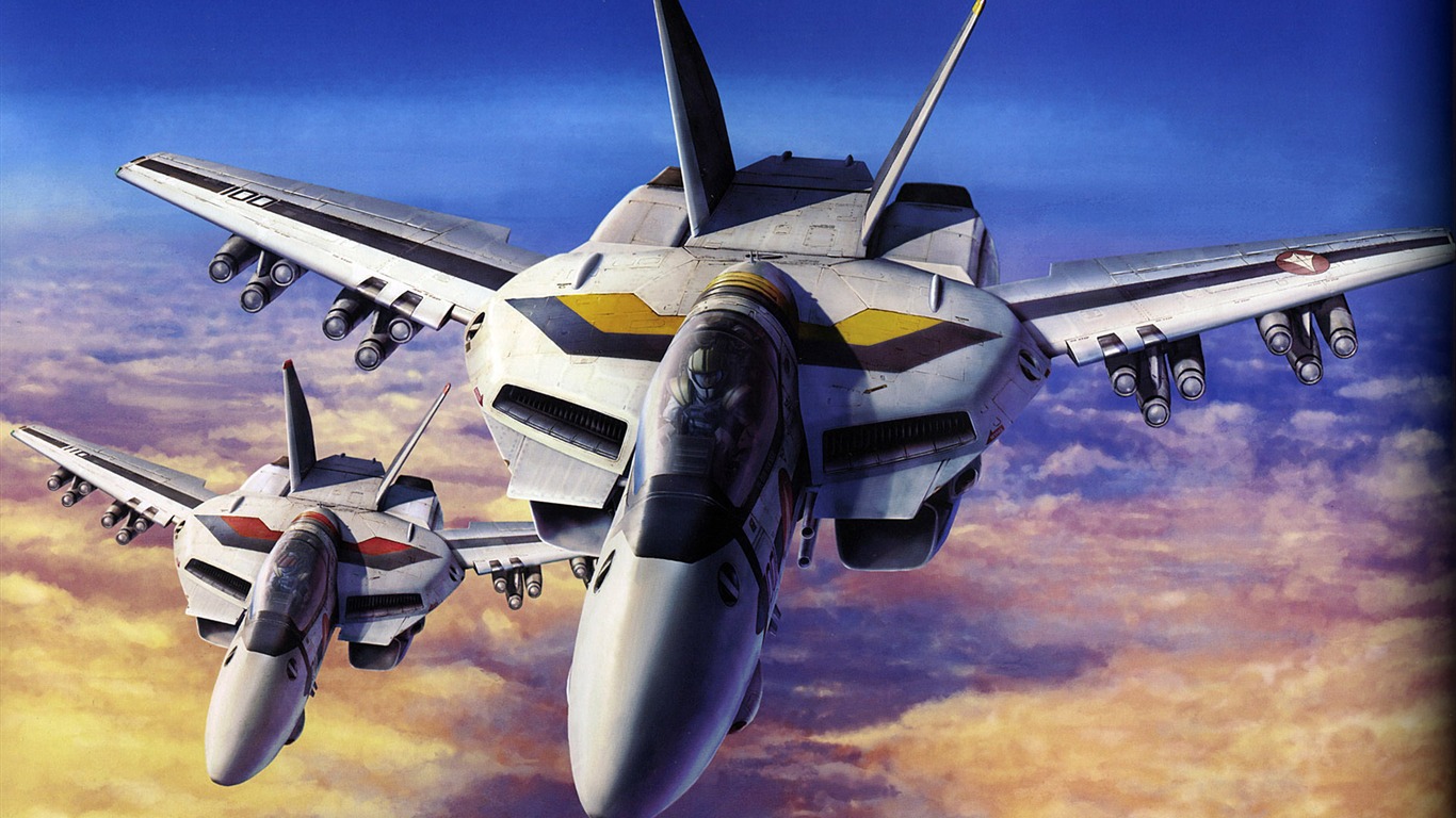 Fond d'écran de combat Macross (2) #20 - 1366x768