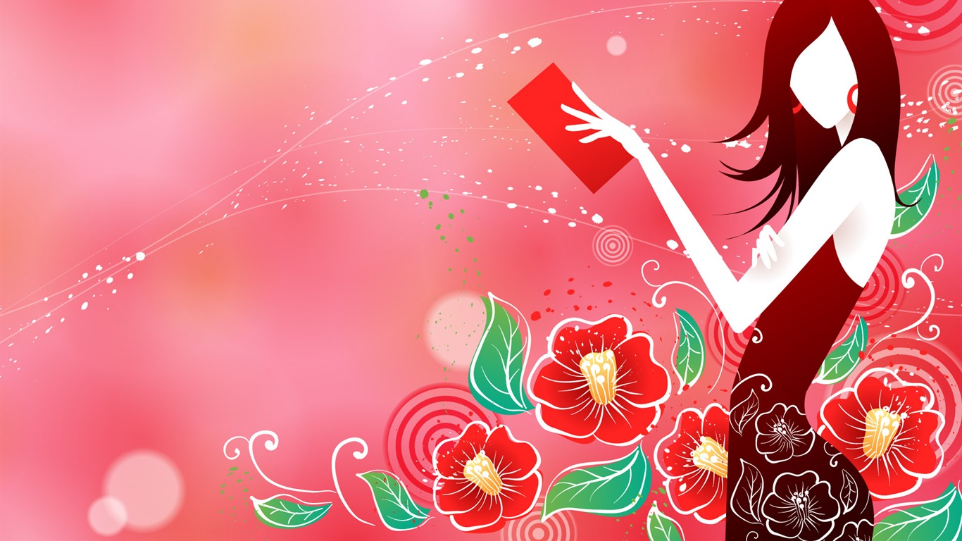 矢量女人花壁紙專輯(八) #2 - 1366x768