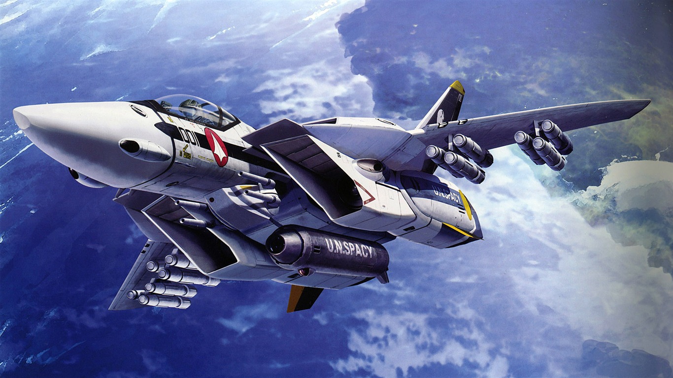 Fond d'écran de combat Macross (1) #19 - 1366x768