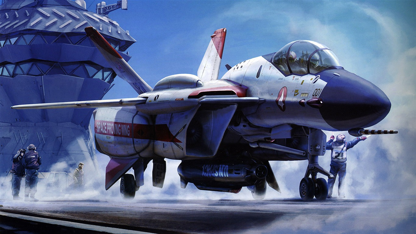 超時空要塞マクロスの戦闘機の壁紙(1) #20 - 1366x768