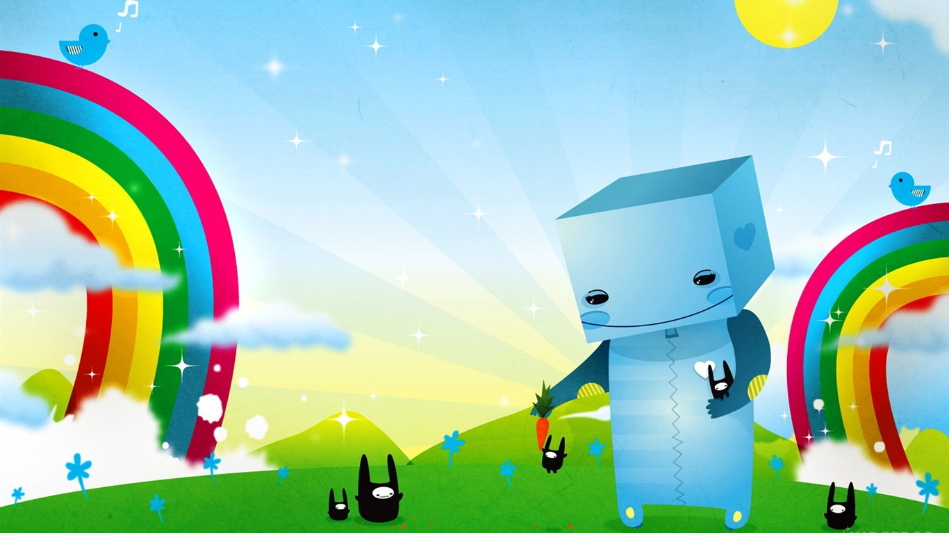 Indeepop creative illustration design wallpapers #1 - 1366x768
