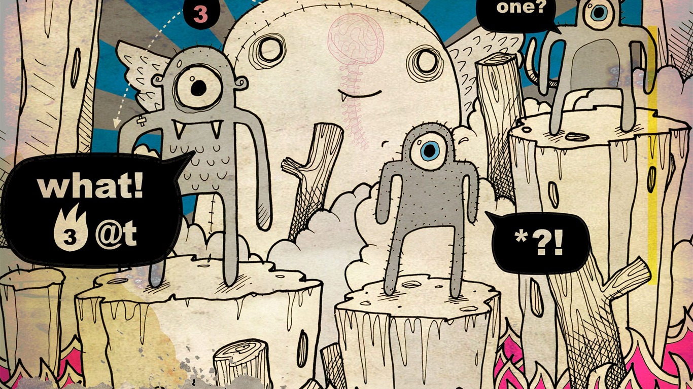 Poked Studio 潮流插畫設計壁紙 #4 - 1366x768
