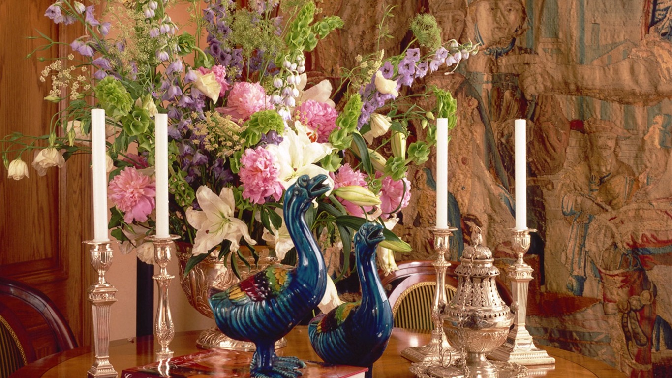Indoor floral wallpaper (2) #4 - 1366x768