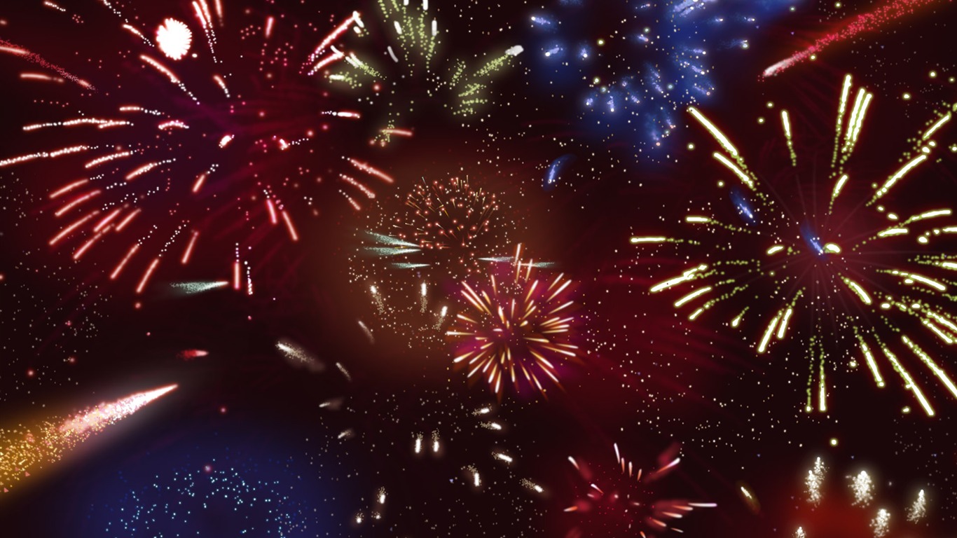 Colorful fireworks HD wallpaper #2 - 1366x768