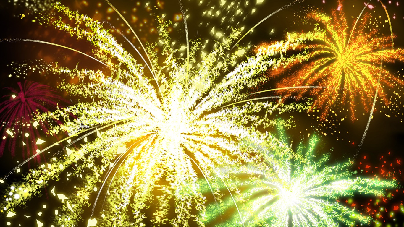 Colorful fireworks HD wallpaper #17 - 1366x768