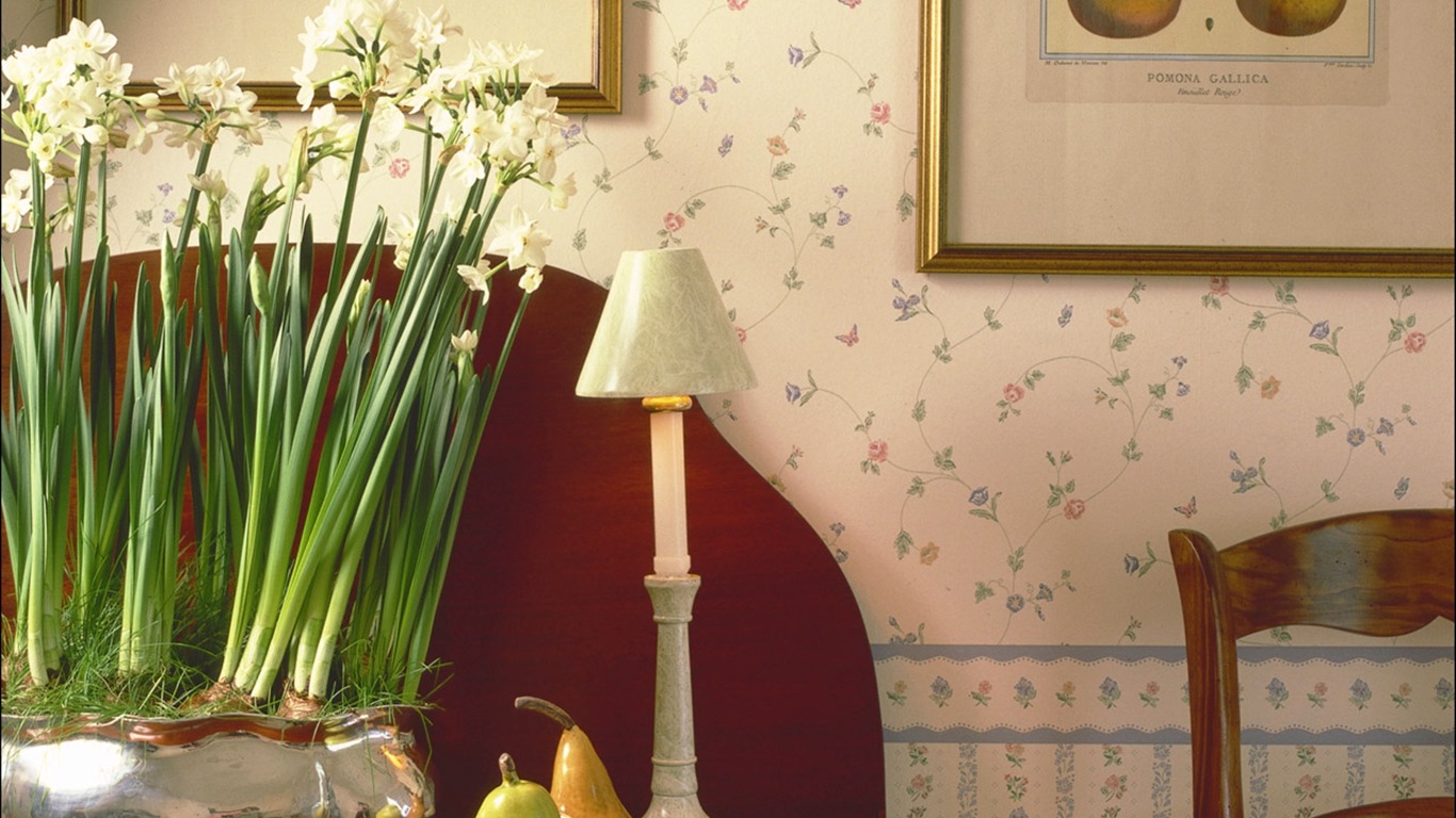 Indoor floral wallpaper (5) #2 - 1366x768