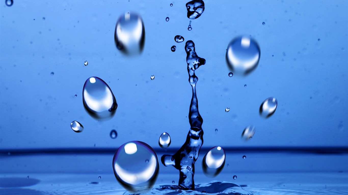 Colorful Water drops HD wallpaper #5 - 1366x768