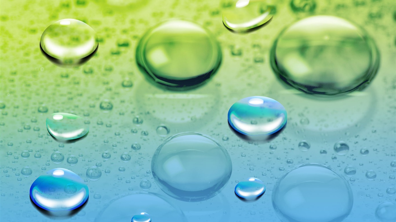 Colorful Water drops HD wallpaper #6 - 1366x768