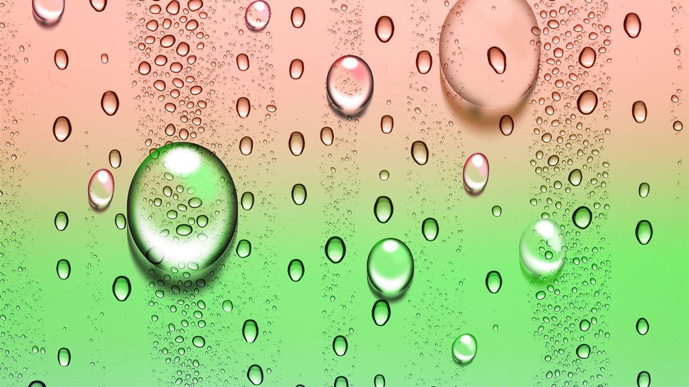 Colorful Water drops HD wallpaper #11 - 1366x768