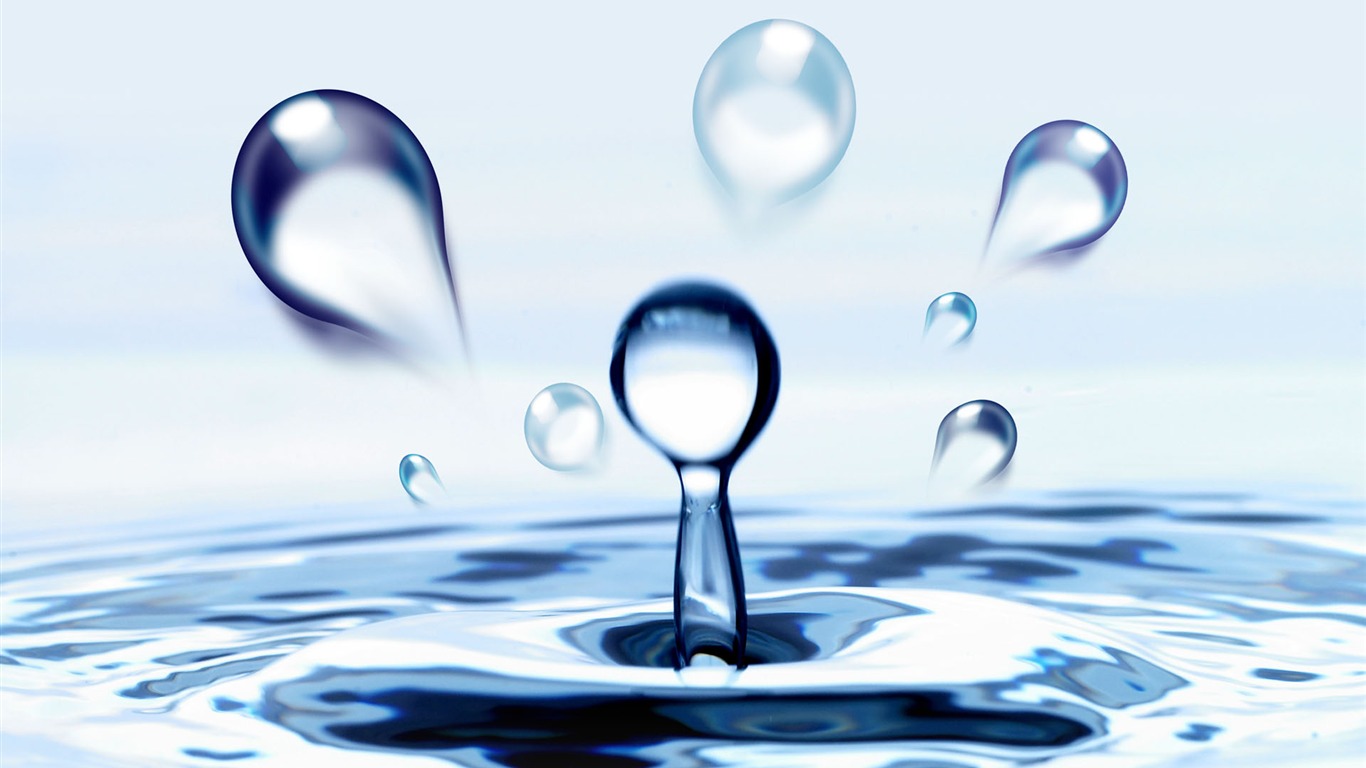 Colorful Water drops HD wallpaper #14 - 1366x768