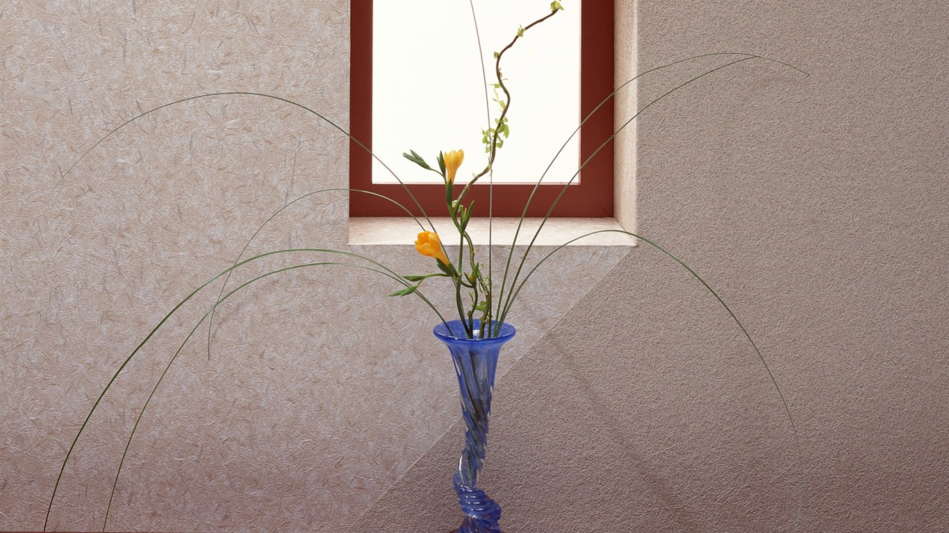 실내 꽃 벽지 (6) #15 - 1366x768