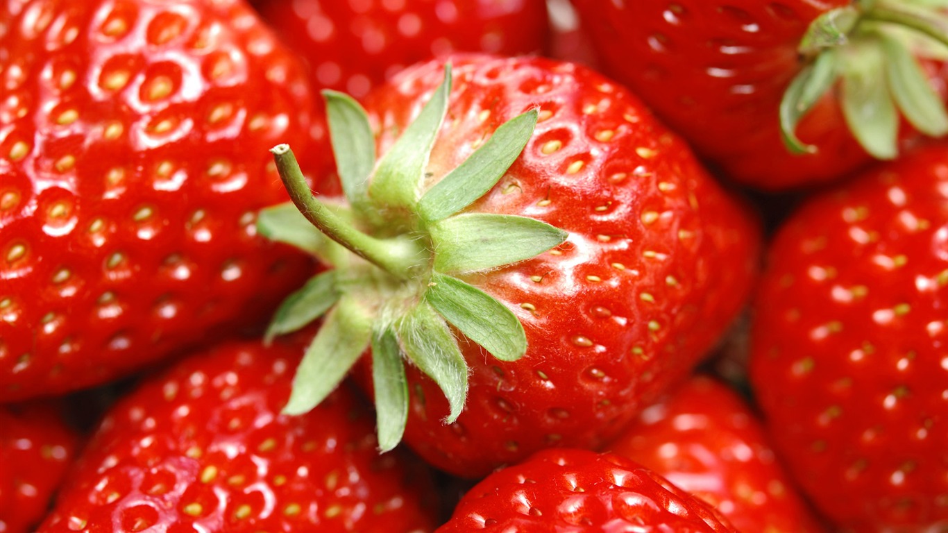 HD wallpaper fresh strawberries #1 - 1366x768