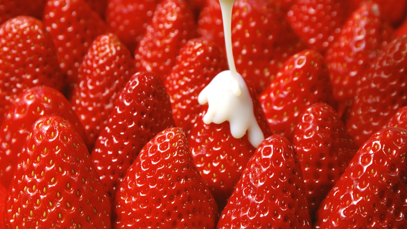HD wallpaper fresh strawberries #16 - 1366x768