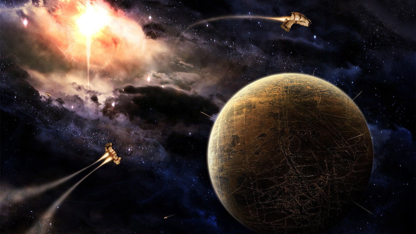 寬屏星空地球 壁紙(一) #15 - 1366x768