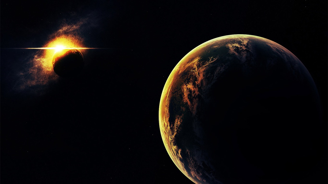 寬屏星空地球 壁紙(一) #18 - 1366x768