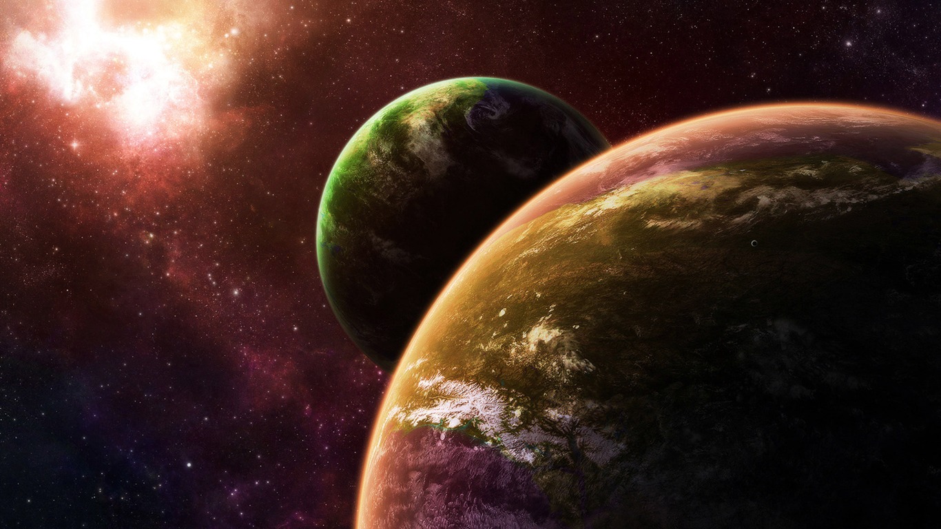 寬屏星空地球 壁紙(一) #19 - 1366x768