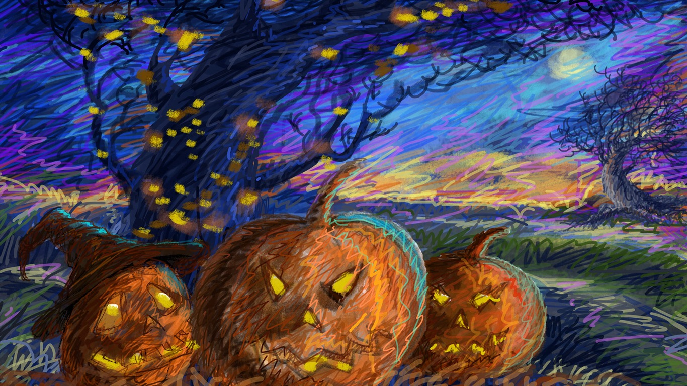 Halloween Téma Tapety na plochu (5) #2 - 1366x768